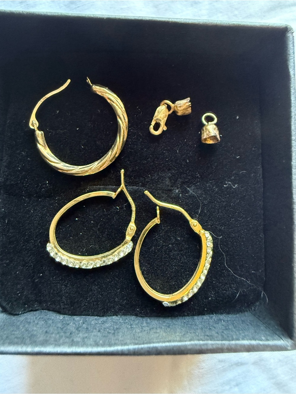 Scrap 14k Gold-Tone Hoop Earring Set with Crystal Accents